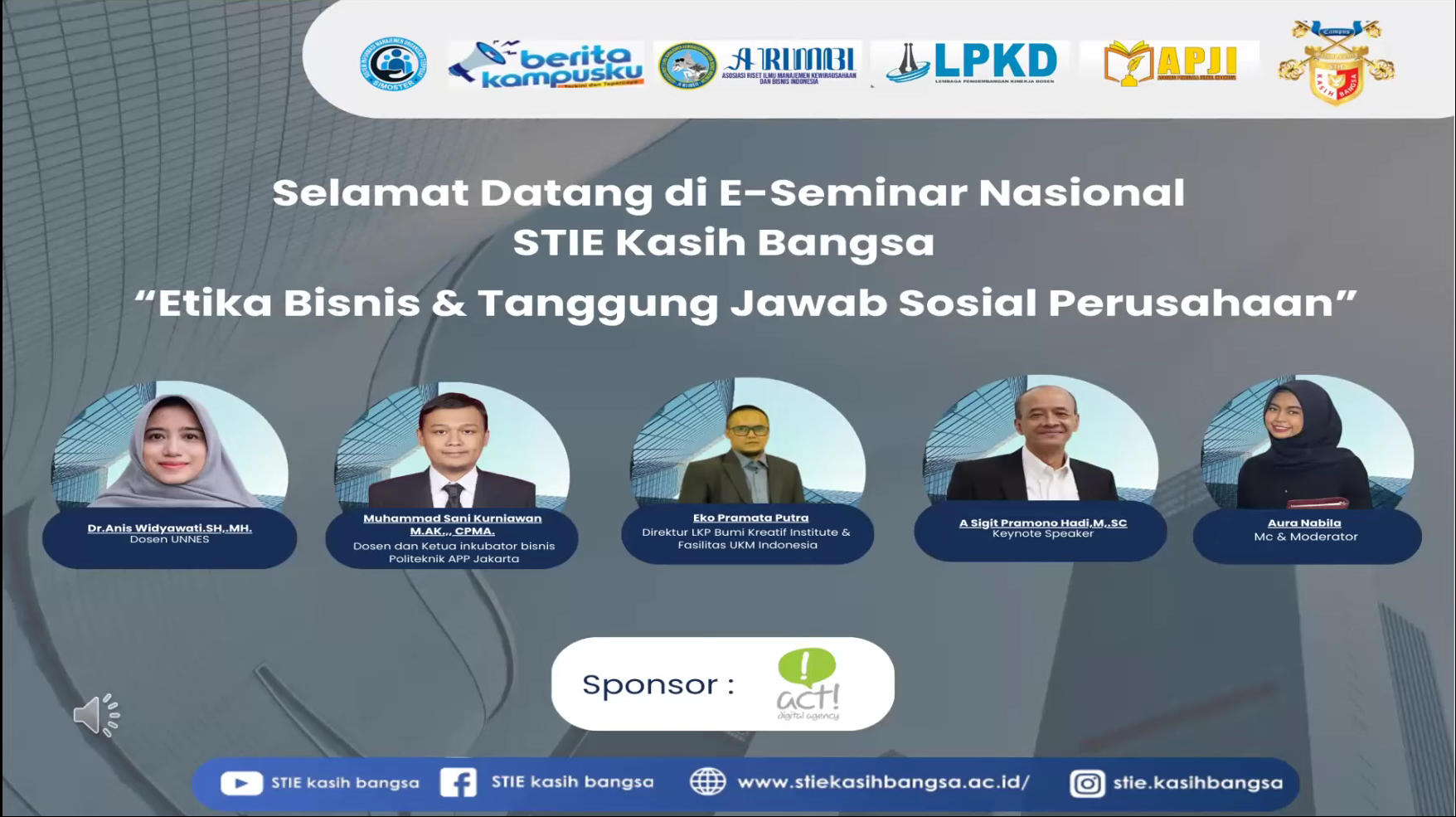 Seminar Nasional Inkubasi Bisnis & Investasi “Etika Bisnis & Tanggung Jawab Sosial Perusahaan”