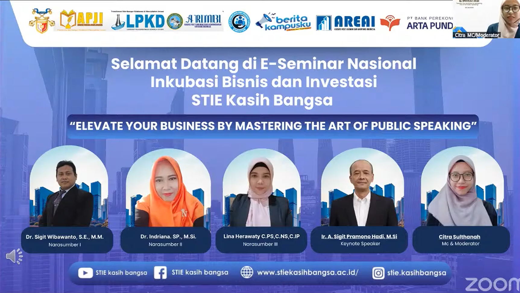 Seminar Nasional Inkubasi Bisnis & Investasi “Elevate Your Business by Mastering the Art of Public Speaking”
