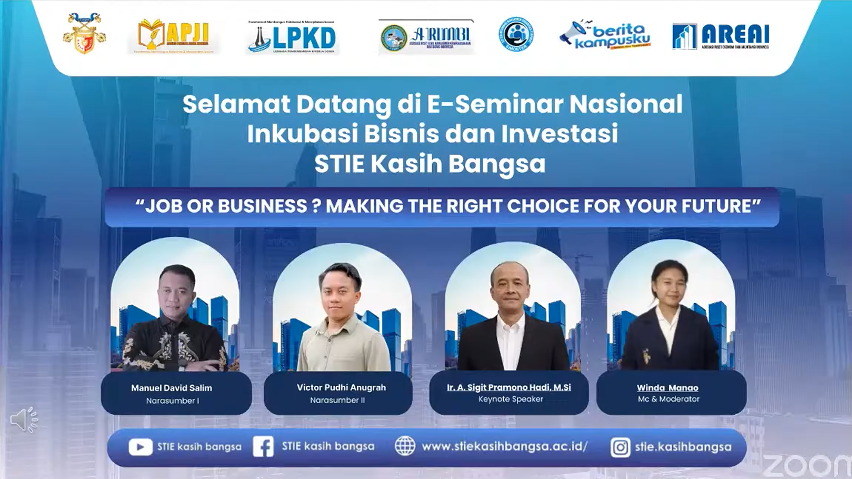 Seminar Nasional Inkubasi Bisnis & Investasi “Job Or Business? Making the Right Choice for Your Future”