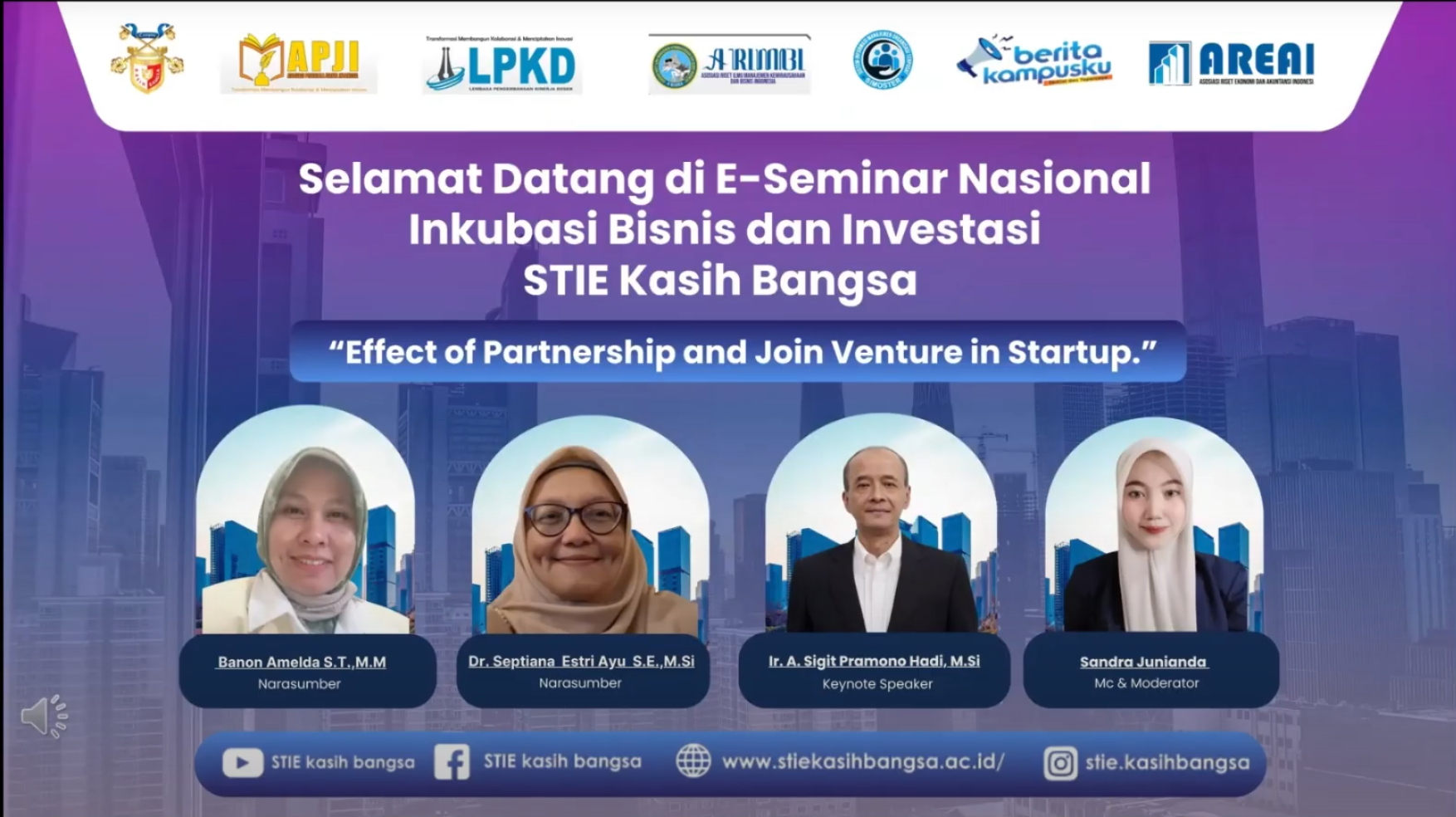 Seminar Nasional Inkubasi Bisnis & Investasi “Effect of Partnership and Join Venture in Startup”
